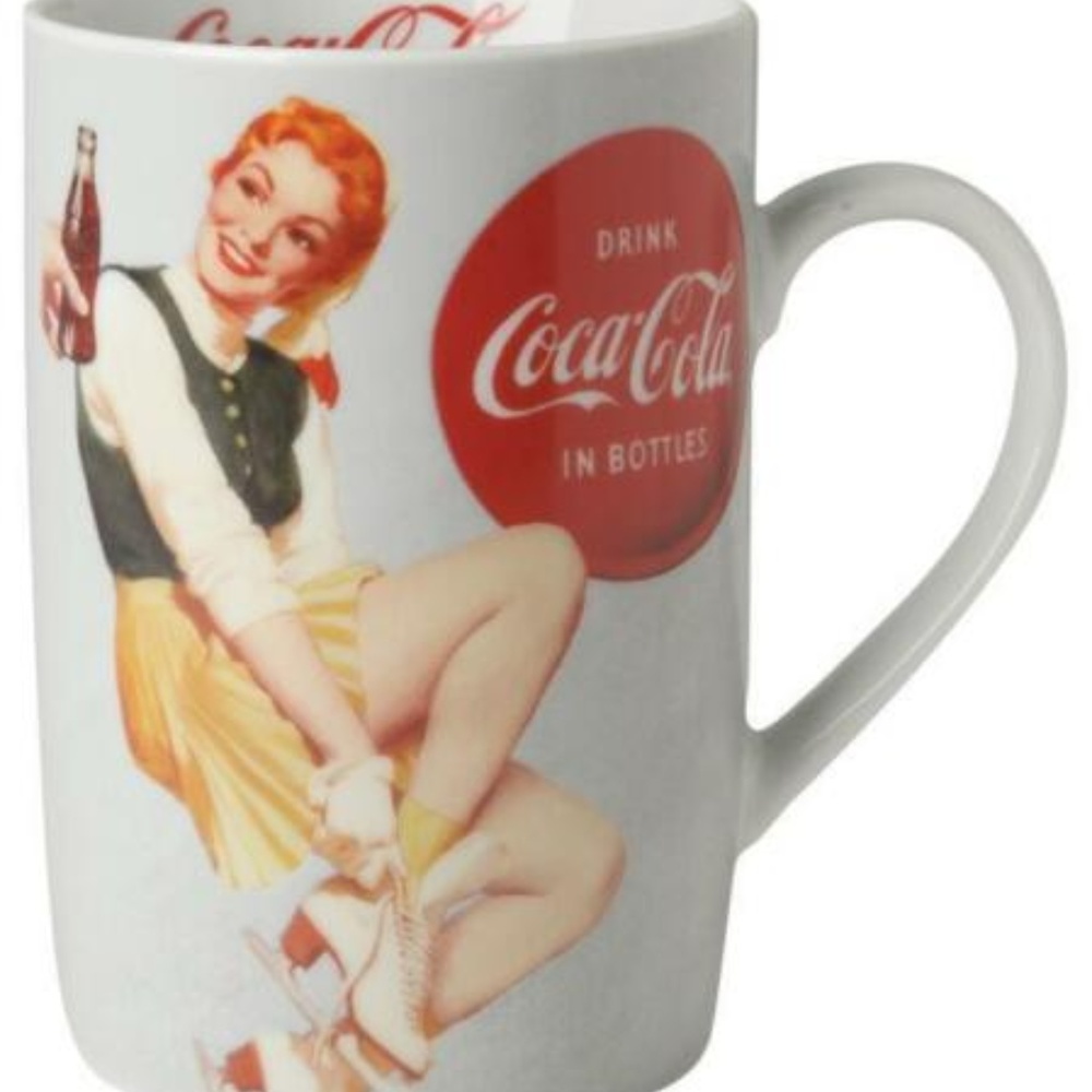Coca Cola Coffee Mug Skating Coke Girl NIB